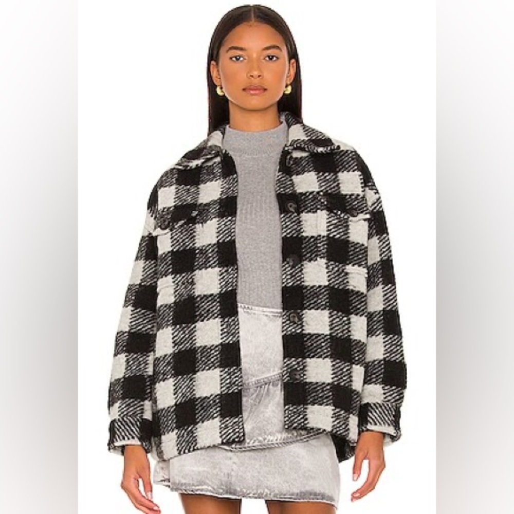 ALLSAINTS Fenix Check Jacket in Black & White